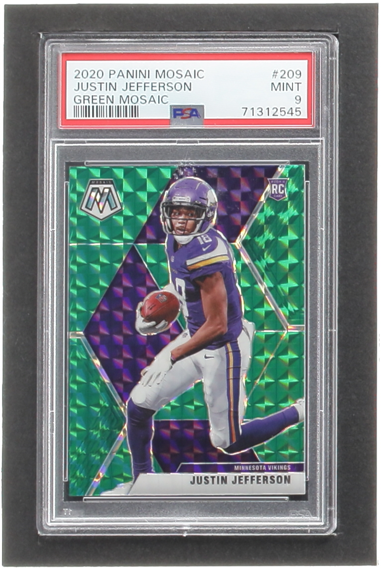 Justin Jefferson 2020 Panini Mosaic Mosaic Green #209 RC (PSA 9) at PristineAuction.com Justin Jefferson 2020 Panini Mosaic Mosaic Green #209 RC (PSA 9) at PristineAuction.com