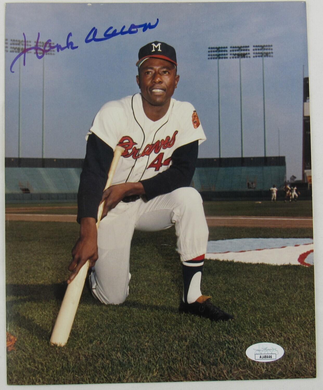 Hank Aaron Signed Braves 8x10 Photo (JSA) at PristineAuction.com Hank Aaron Signed Braves 8x10 Photo (JSA) at PristineAuction.com