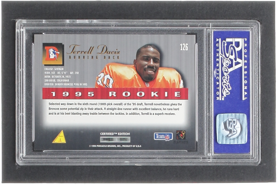 Terrell Davis 1995 Select Certified #126 RC (PSA 9) at PristineAuction.com Terrell Davis 1995 Select Certified #126 RC (PSA 9) at PristineAuction.com
