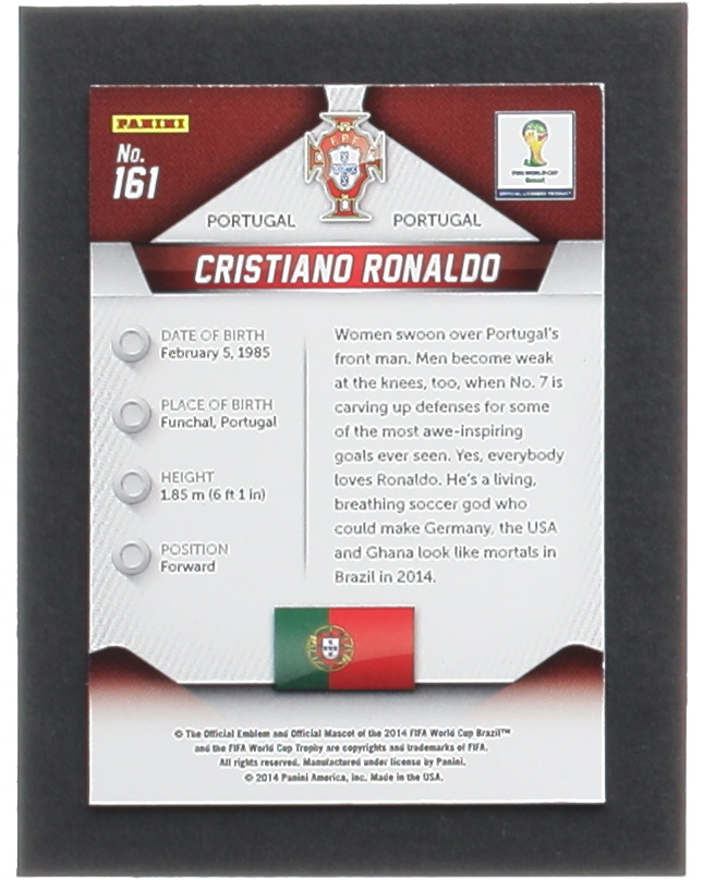 Cristiano Ronaldo 2014 Panini Prizm World Cup #161 at PristineAuction.com Cristiano Ronaldo 2014 Panini Prizm World Cup #161 at PristineAuction.com