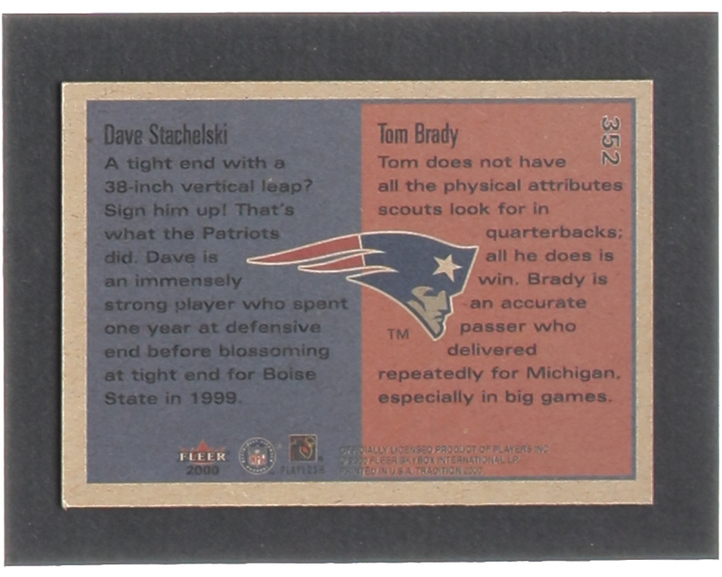 David Stachelski / Tom Brady 2000 Fleer Tradition #352 RC at PristineAuction.com David Stachelski / Tom Brady 2000 Fleer Tradition #352 RC at PristineAuction.com