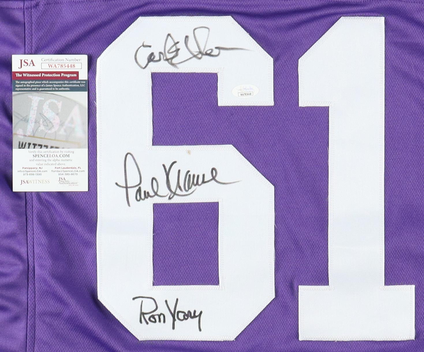 Paul Krause, Carl Eller & Ron Yary Signed Jersey (JSA) at PristineAuction.com Paul Krause, Carl Eller & Ron Yary Signed Jersey (JSA) at PristineAuction.com