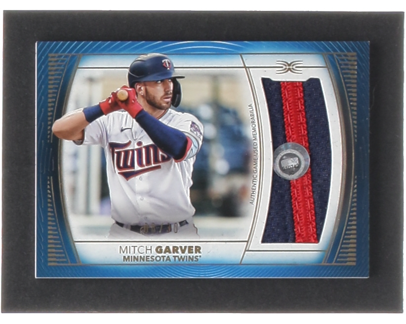 Mitch Garver 2021 Topps Definitive Collection Jumbo Relics Blue #DJRMG #08/30 at PristineAuction.com Mitch Garver 2021 Topps Definitive Collection Jumbo Relics Blue #DJRMG #08/30 at PristineAuction.com