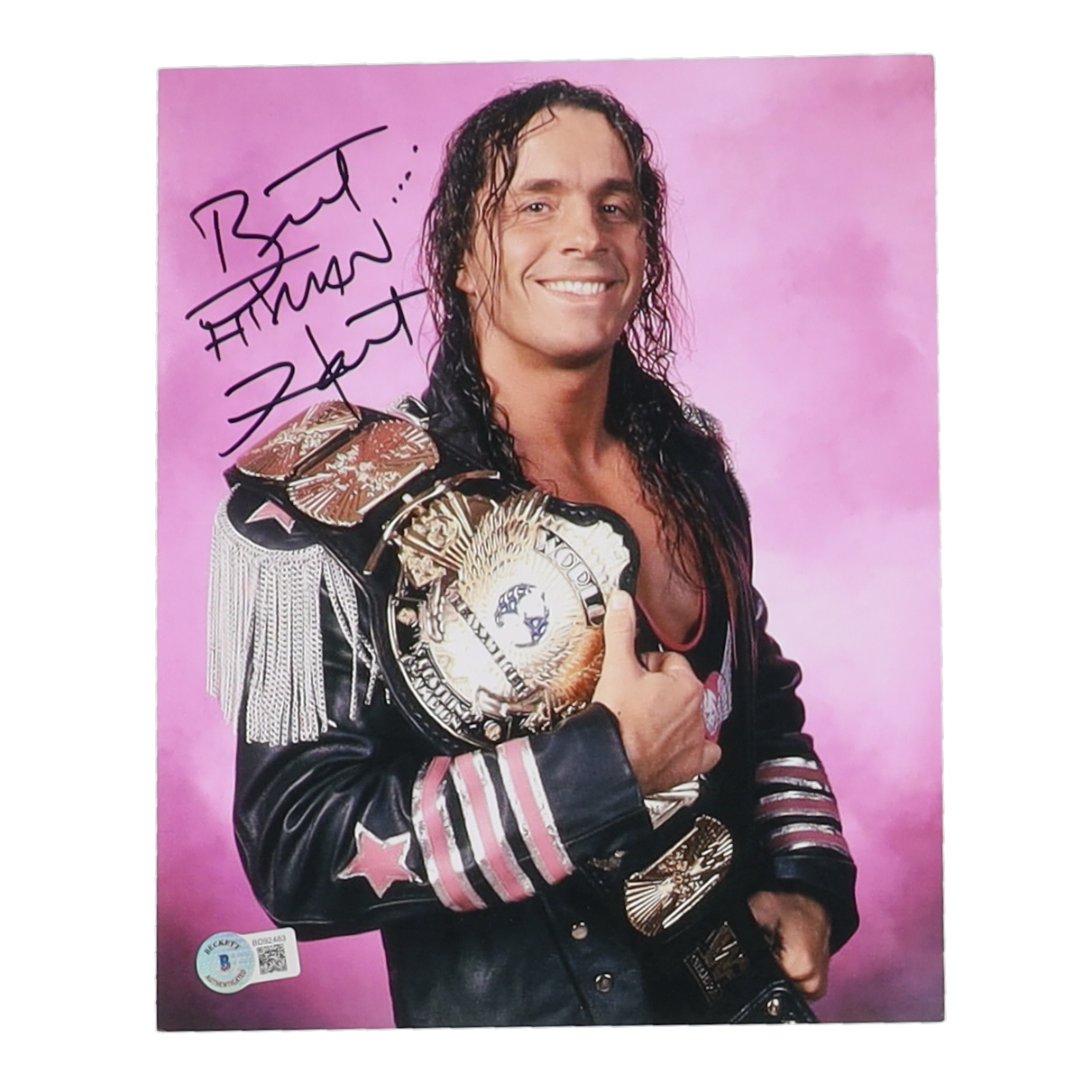 Brett "Hitman" Hart Signed WWE 8x10 Photo (Beckett) at PristineAuction.com Brett "Hitman" Hart Signed WWE 8x10 Photo (Beckett) at PristineAuction.com
