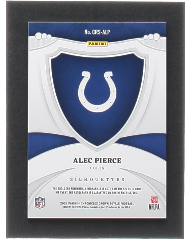 Alec Pierce 2022 Panini Chronicles Crown Royale Silhouette Autographs #19 RC #62/99 at PristineAuction.com Alec Pierce 2022 Panini Chronicles Crown Royale Silhouette Autographs #19 RC #62/99 at PristineAuction.com