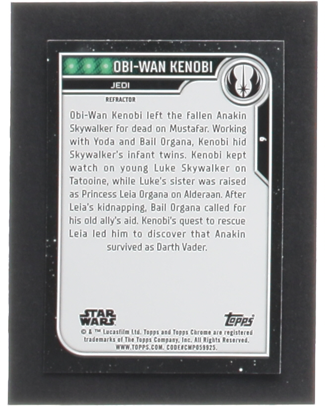 Obi-Wan Kenobi 2023 Topps Chrome Star Wars Refractors #6 at PristineAuction.com Obi-Wan Kenobi 2023 Topps Chrome Star Wars Refractors #6 at PristineAuction.com