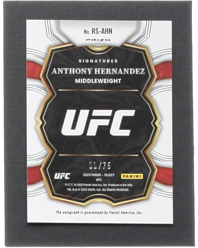 Anthony Hernandez 2023 Select UFC Rookie Signatures Prizms Blue #RSAHN RC #01/75 at PristineAuction.com Anthony Hernandez 2023 Select UFC Rookie Signatures Prizms Blue #RSAHN RC #01/75 at PristineAuction.com