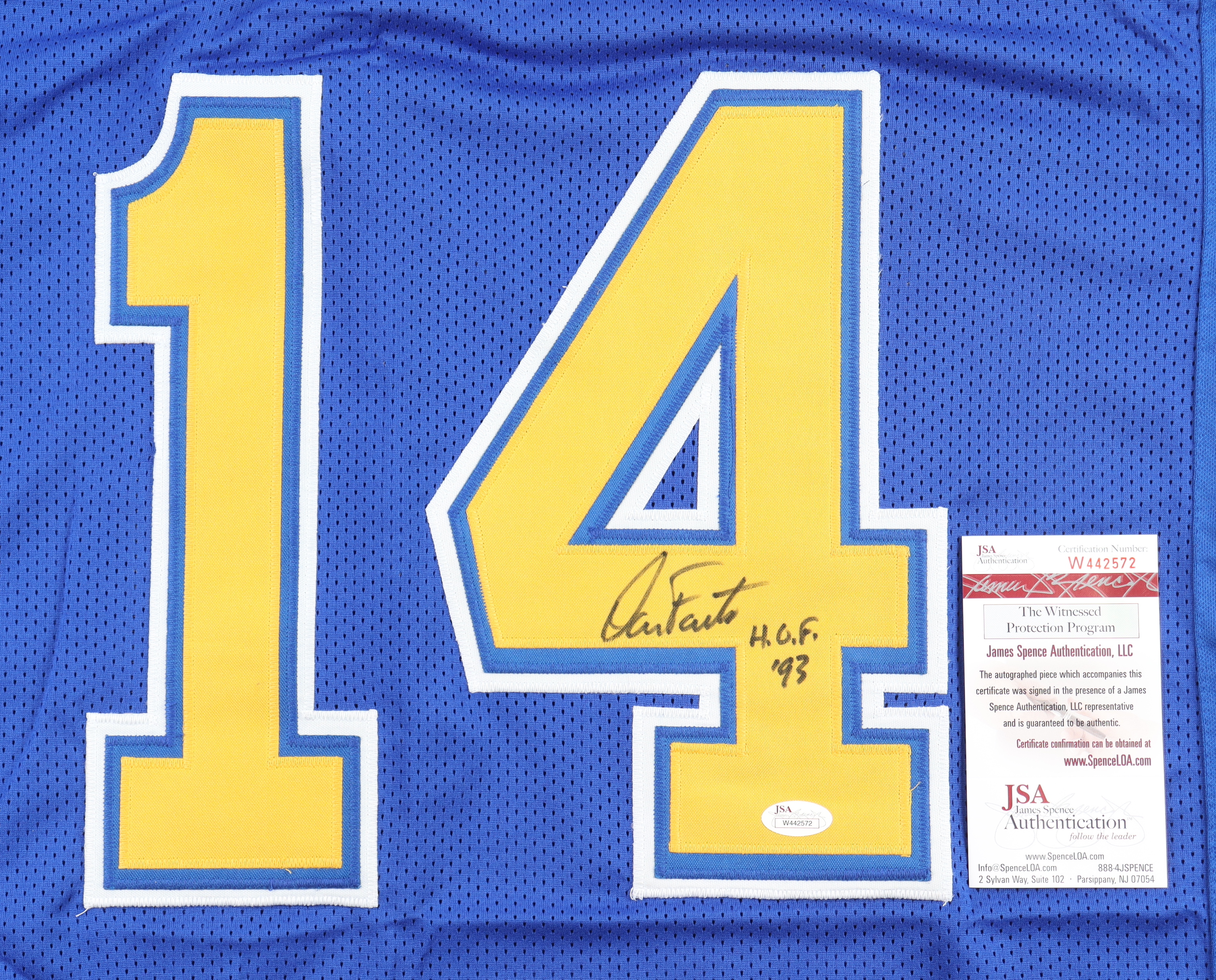 Dan Fouts Signed Jersey Inscribed "H.O.F. '93" (JSA) at PristineAuction.com Dan Fouts Signed Jersey Inscribed "H.O.F. '93" (JSA) at PristineAuction.com