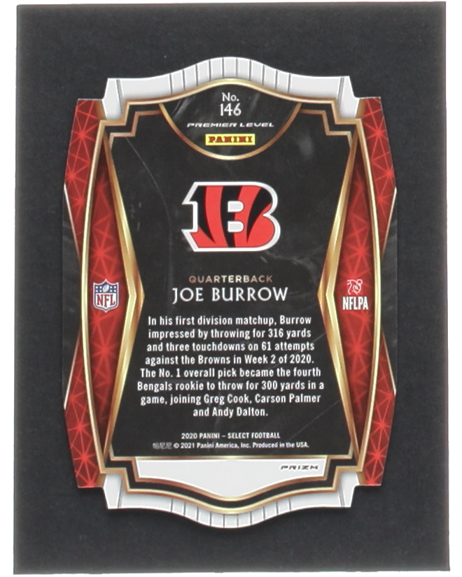 Joe Burrow 2020 Select Prizm Blue Die Cut #146 RC at PristineAuction.com Joe Burrow 2020 Select Prizm Blue Die Cut #146 RC at PristineAuction.com