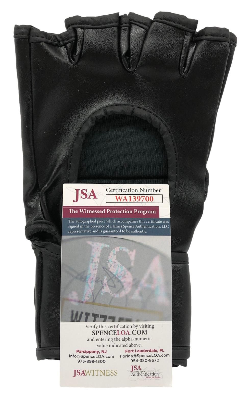 Randy Couture Signed UFC Fight Glove Inscribed "HOF" (JSA) at PristineAuction.com Randy Couture Signed UFC Fight Glove Inscribed "HOF" (JSA) at PristineAuction.com