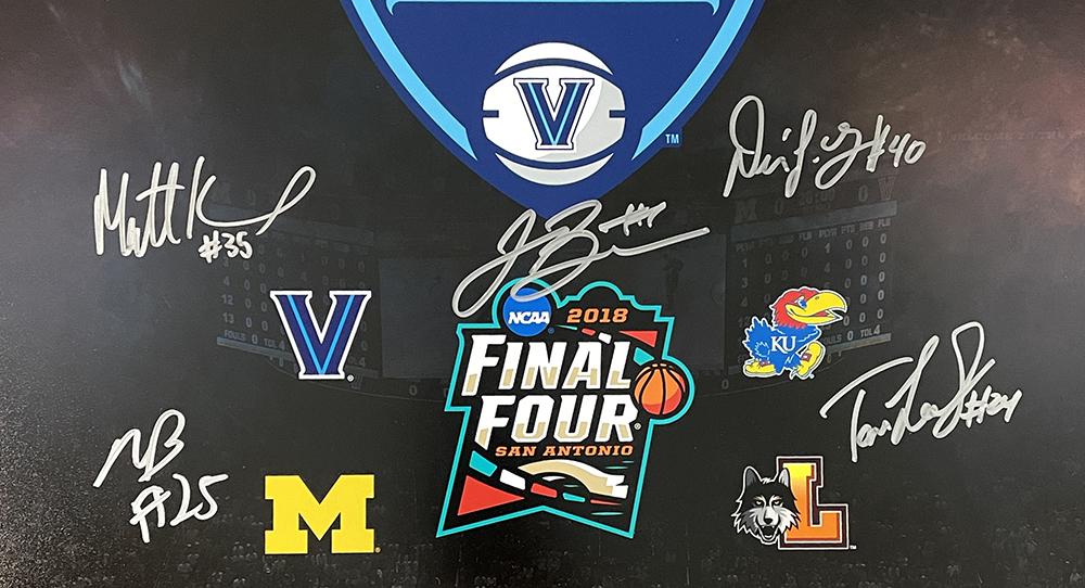 2018 Villanova Wildcats NCAA Final Four 16x20 Photo Team-Signed by (5) with Mikal Bridges, Jalen Brunson, Tom Leibig (JSA) at PristineAuction.com 2018 Villanova Wildcats NCAA Final Four 16x20 Photo Team-Signed by (5) with Mikal Bridges, Jalen Brunson, Tom Leibig (JSA) at PristineAuction.com