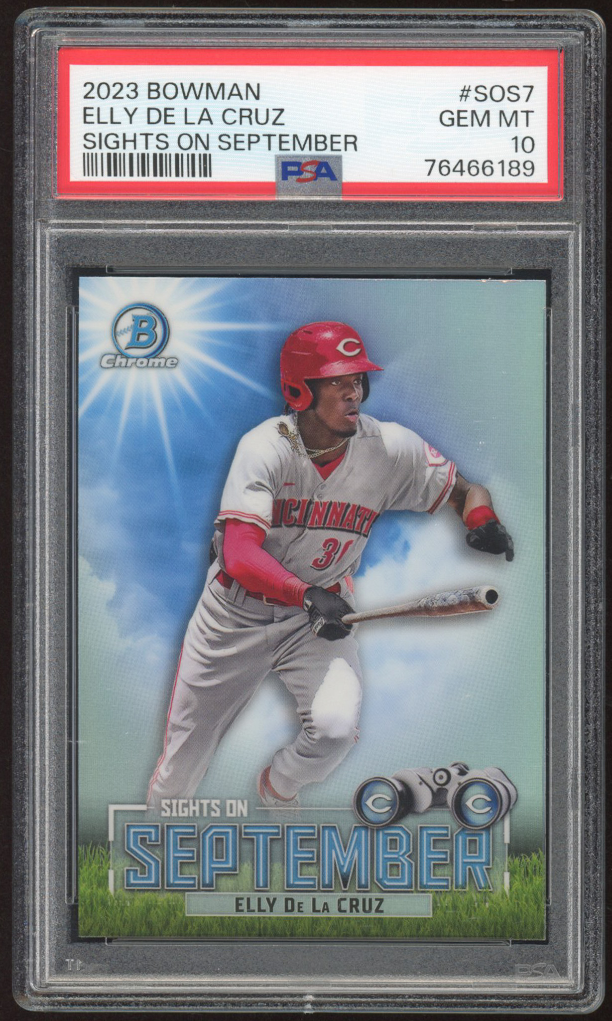 Elly De La Cruz 2023 Bowman Chrome Sights on September #SOS7 RC (PSA 10) at PristineAuction.com Elly De La Cruz 2023 Bowman Chrome Sights on September #SOS7 RC (PSA 10) at PristineAuction.com