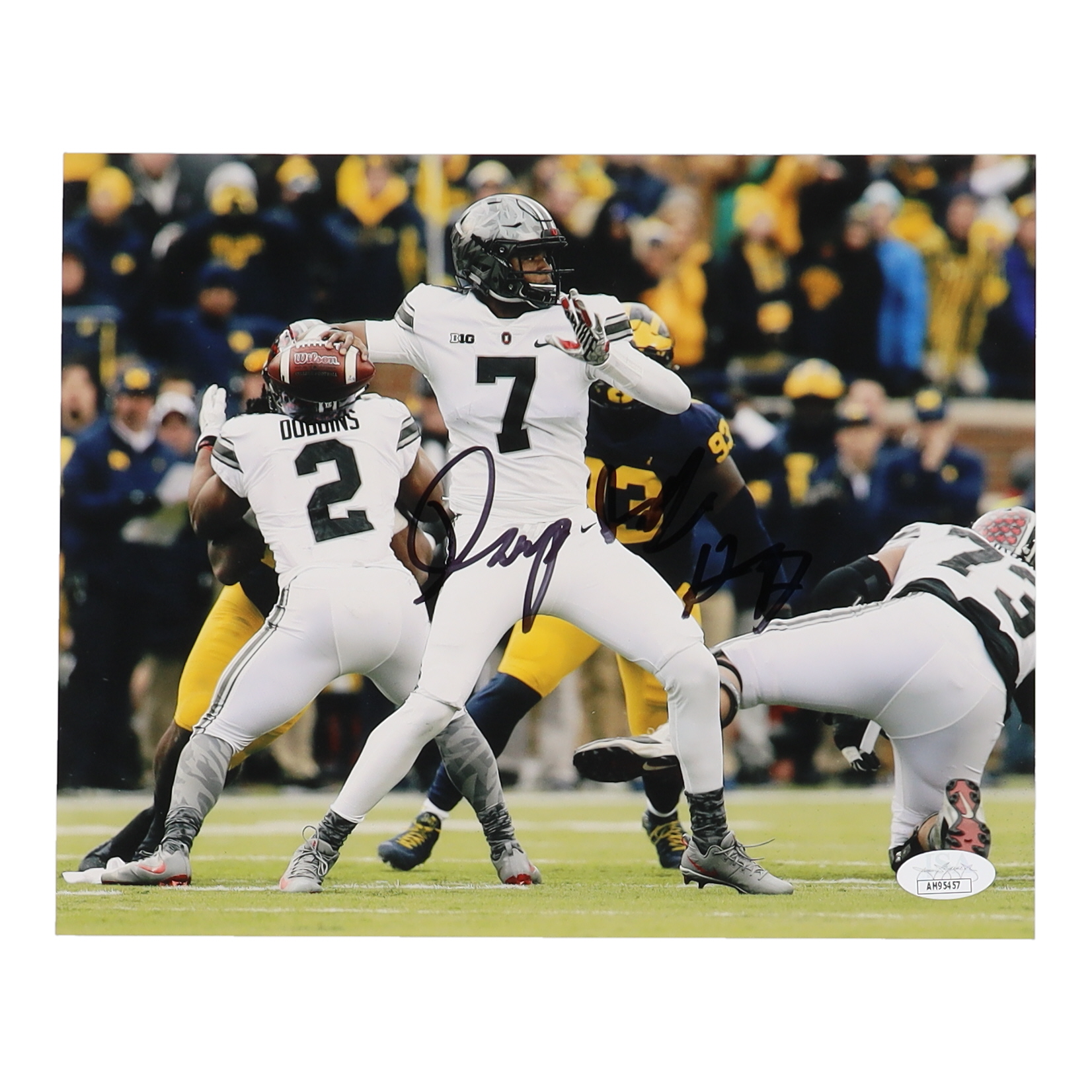Dwayne Haskins Signed Ohio State Buckeyes 8x10 Photo (JSA) at PristineAuction.com Dwayne Haskins Signed Ohio State Buckeyes 8x10 Photo (JSA) at PristineAuction.com