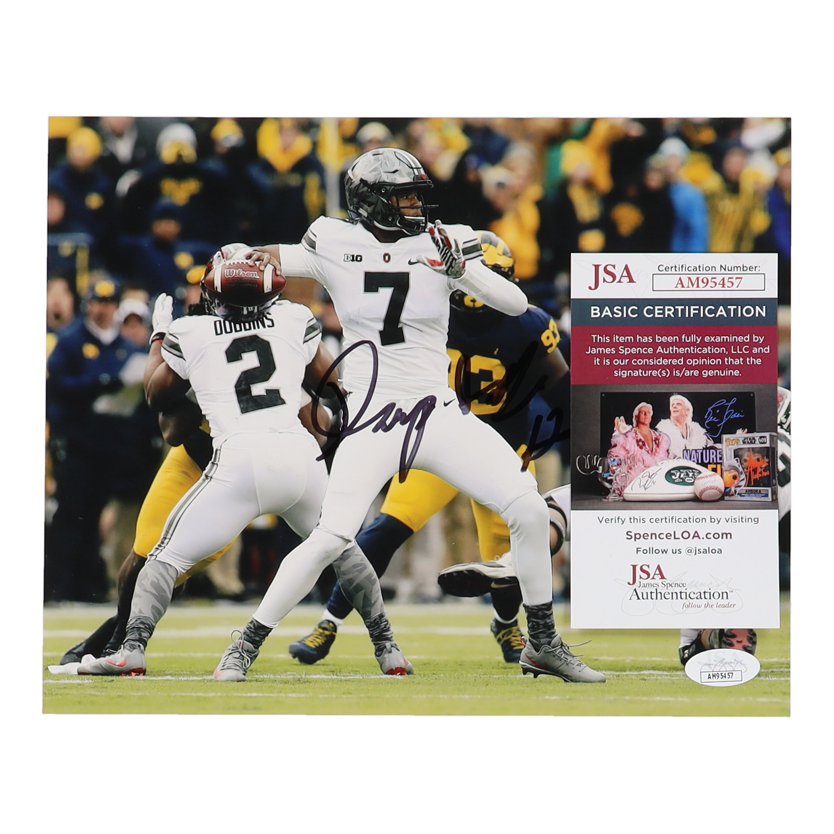 Dwayne Haskins Signed Ohio State Buckeyes 8x10 Photo (JSA) at PristineAuction.com Dwayne Haskins Signed Ohio State Buckeyes 8x10 Photo (JSA) at PristineAuction.com