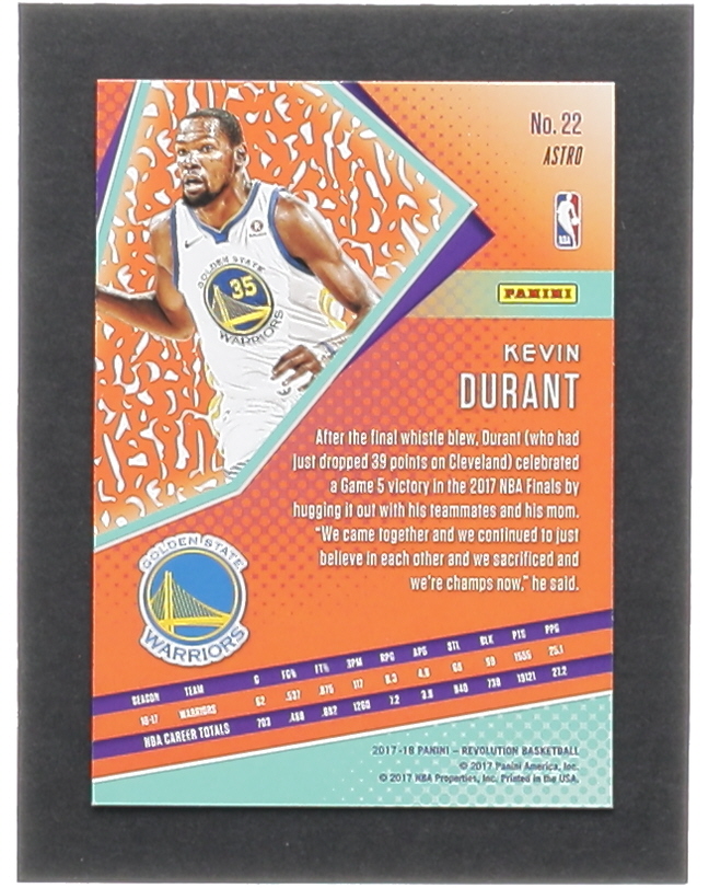 Kevin Durant 2017-18 Panini Revolution Astro #22 at PristineAuction.com Kevin Durant 2017-18 Panini Revolution Astro #22 at PristineAuction.com