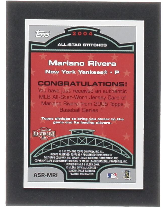 Mariano Rivera 2005 Topps All-Star Stitches Relics #MRI at PristineAuction.com Mariano Rivera 2005 Topps All-Star Stitches Relics #MRI at PristineAuction.com