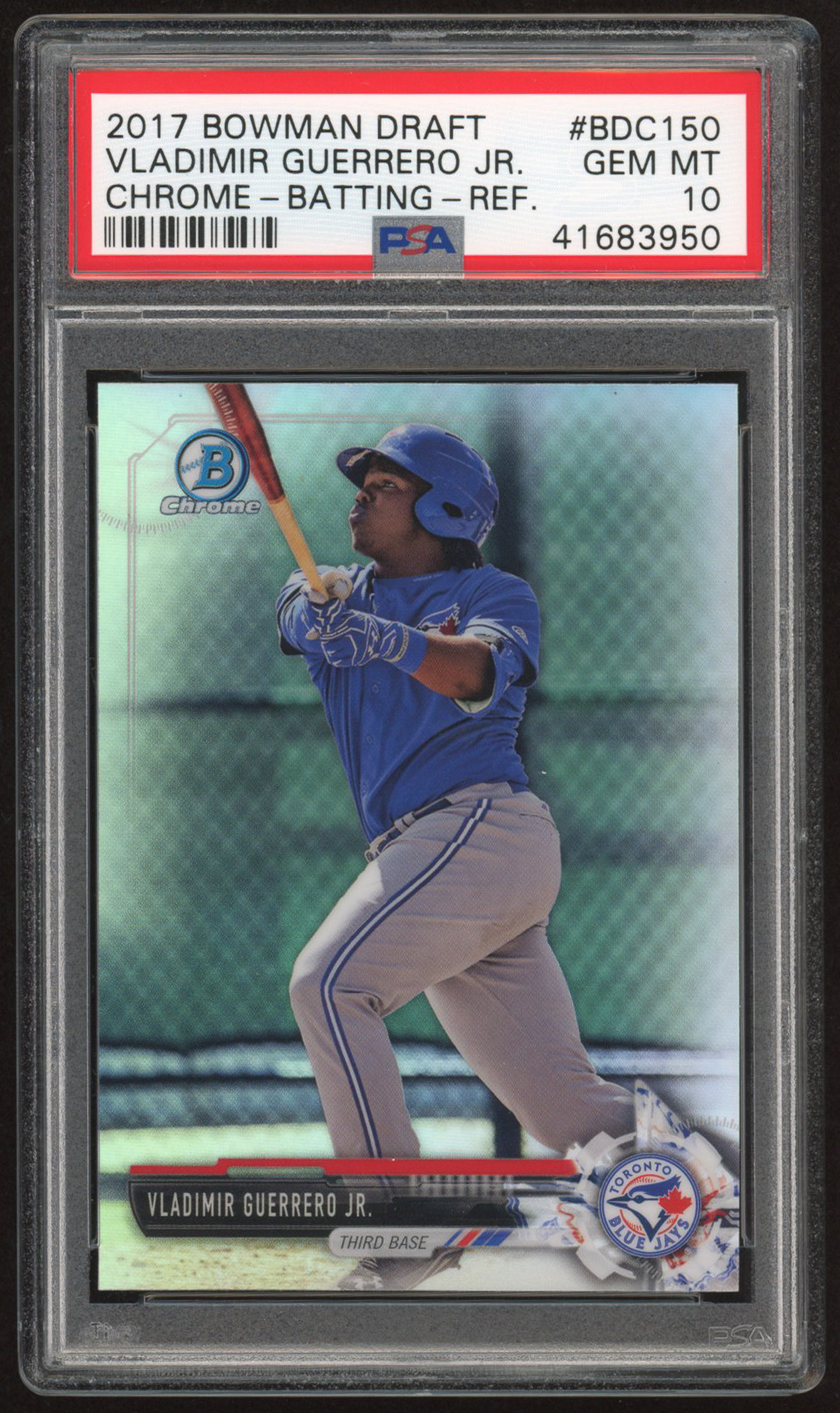 Vladimir Guerrero Jr. 2017 Bowman Chrome Draft Refractors #BDC150 RC (PSA 10) at PristineAuction.com Vladimir Guerrero Jr. 2017 Bowman Chrome Draft Refractors #BDC150 RC (PSA 10) at PristineAuction.com