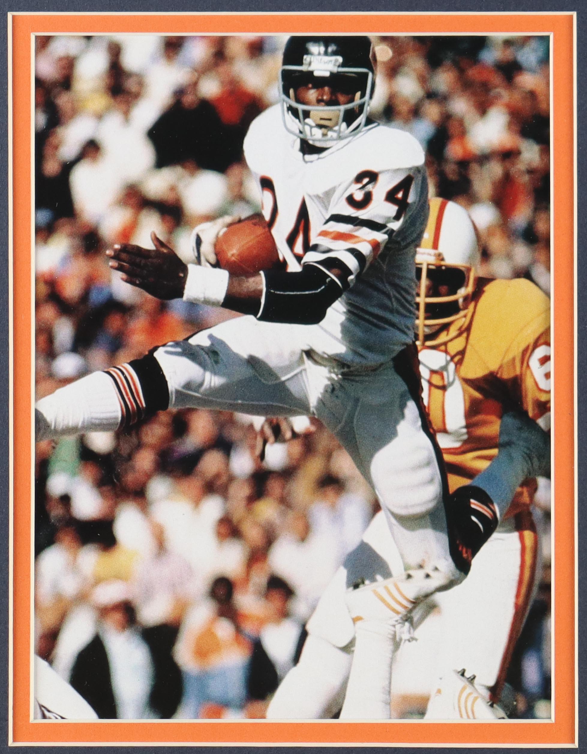 Walter Payton Signed Bears Custom Framed Cut Display with Jersey & Vintage Bears Lapel Pin (PSA) at PristineAuction.com Walter Payton Signed Bears Custom Framed Cut Display with Jersey & Vintage Bears Lapel Pin (PSA) at PristineAuction.com