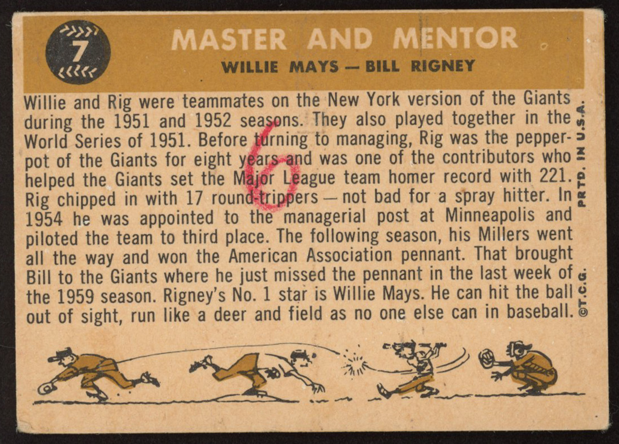 Willie Mays / Bill Rigney MG 1960 Topps #7 Master and Mentor at PristineAuction.com Willie Mays / Bill Rigney MG 1960 Topps #7 Master and Mentor at PristineAuction.com