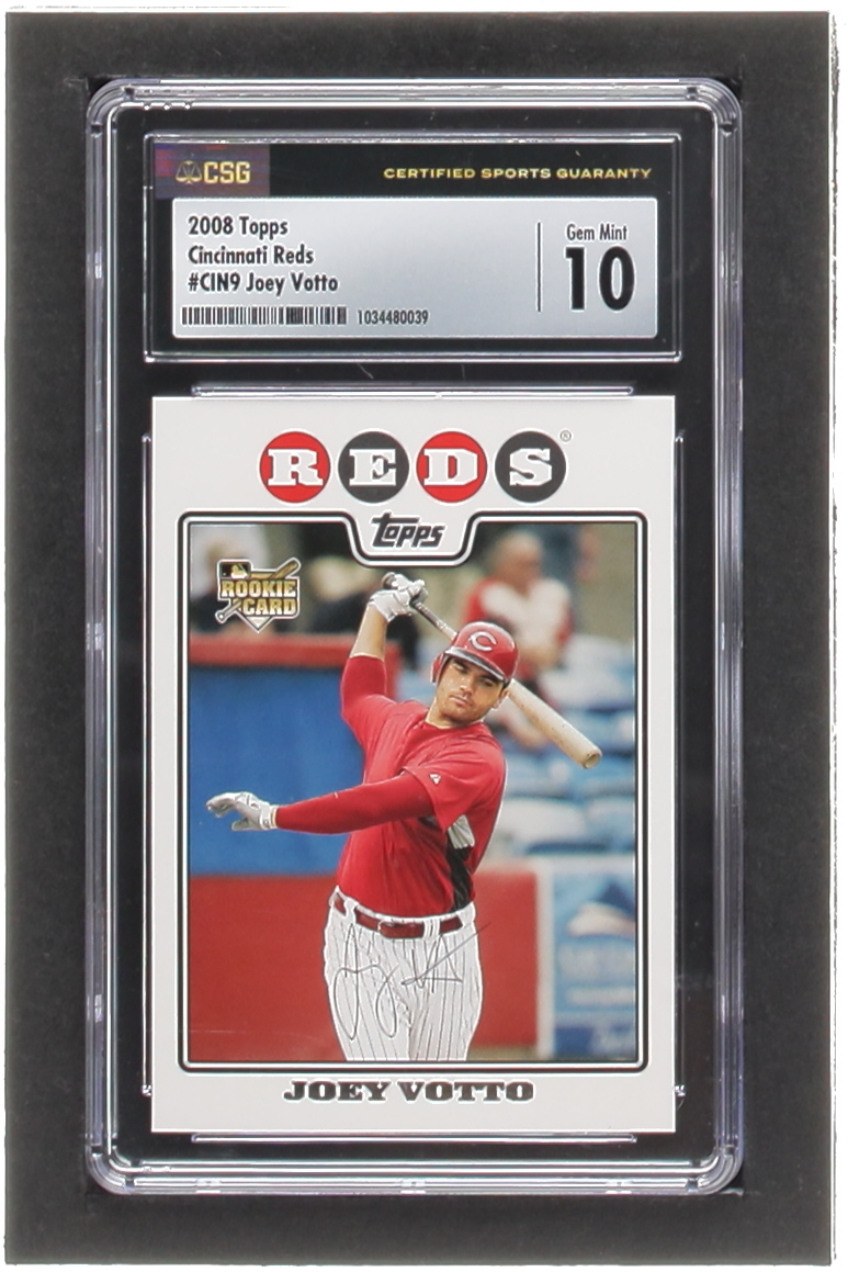 Joey Votto 2008 Reds Topps #CIN9 RC (CSG 10) at PristineAuction.com Joey Votto 2008 Reds Topps #CIN9 RC (CSG 10) at PristineAuction.com