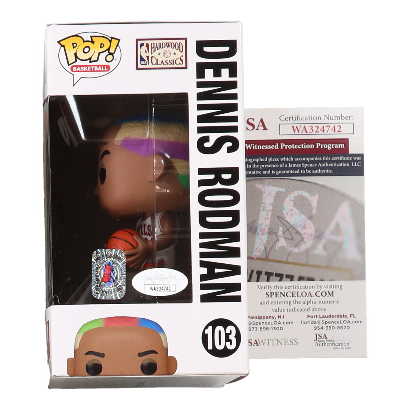 Dennis Rodman Signed Bulls #103 Funko Pop! Vinyl Figure (JSA & Rodman) at PristineAuction.com Dennis Rodman Signed Bulls #103 Funko Pop! Vinyl Figure (JSA & Rodman) at PristineAuction.com