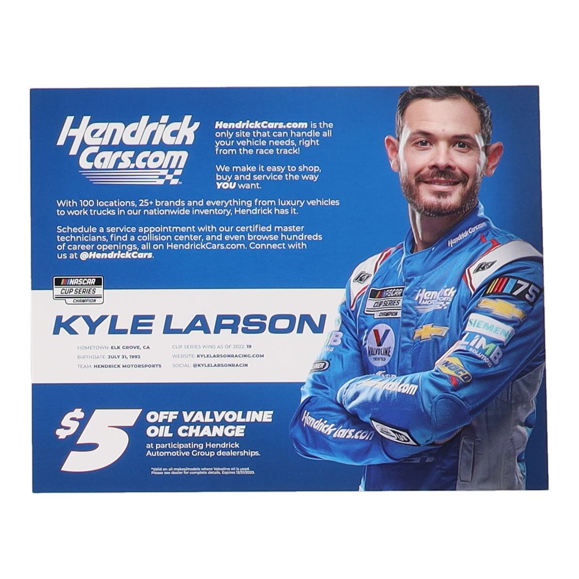 Kyle Larson Signed NASCAR 8x10 Photo (Beckett) at PristineAuction.com Kyle Larson Signed NASCAR 8x10 Photo (Beckett) at PristineAuction.com