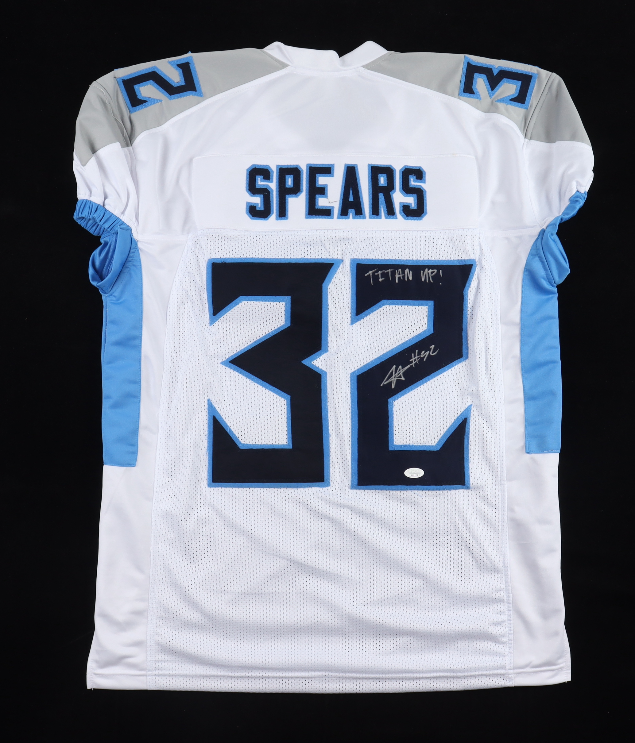 Tyjae Spears Signed Jersey Inscribed "TITAN UP!" (JSA) at PristineAuction.com Tyjae Spears Signed Jersey Inscribed "TITAN UP!" (JSA) at PristineAuction.com