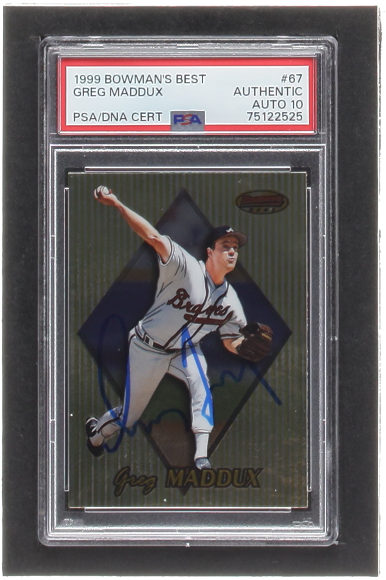 Greg Maddux Signed 1999 Bowman's Best #67 (PSA | Auto Grade 10) at PristineAuction.com Greg Maddux Signed 1999 Bowman's Best #67 (PSA | Auto Grade 10) at PristineAuction.com