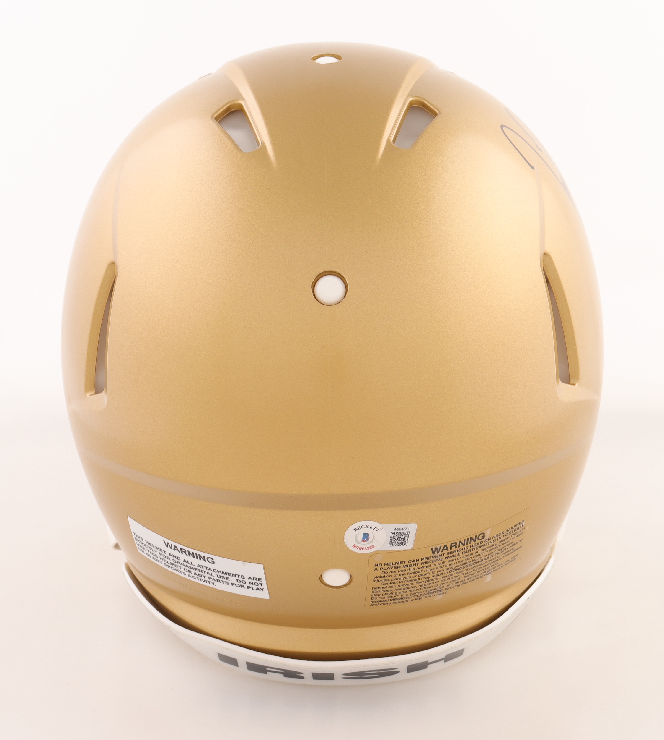 Tim Brown Signed Notre Dame Fighting Irish Authentic Speed Helmet Inscribed "Heisman '87" (Beckett) at PristineAuction.com Tim Brown Signed Notre Dame Fighting Irish Authentic Speed Helmet Inscribed "Heisman '87" (Beckett) at PristineAuction.com