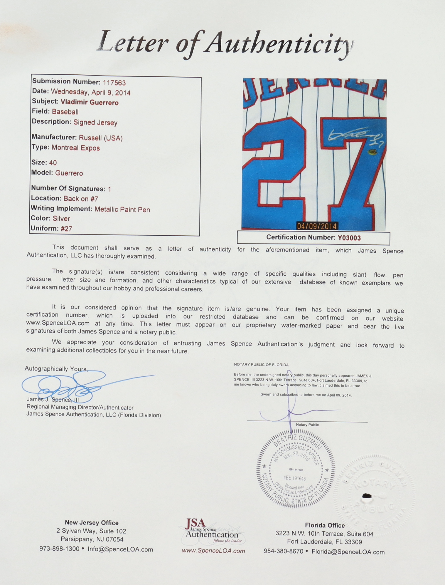 Vladimir Guerrero Sr. Signed Jersey (JSA) at PristineAuction.com Vladimir Guerrero Sr. Signed Jersey (JSA) at PristineAuction.com