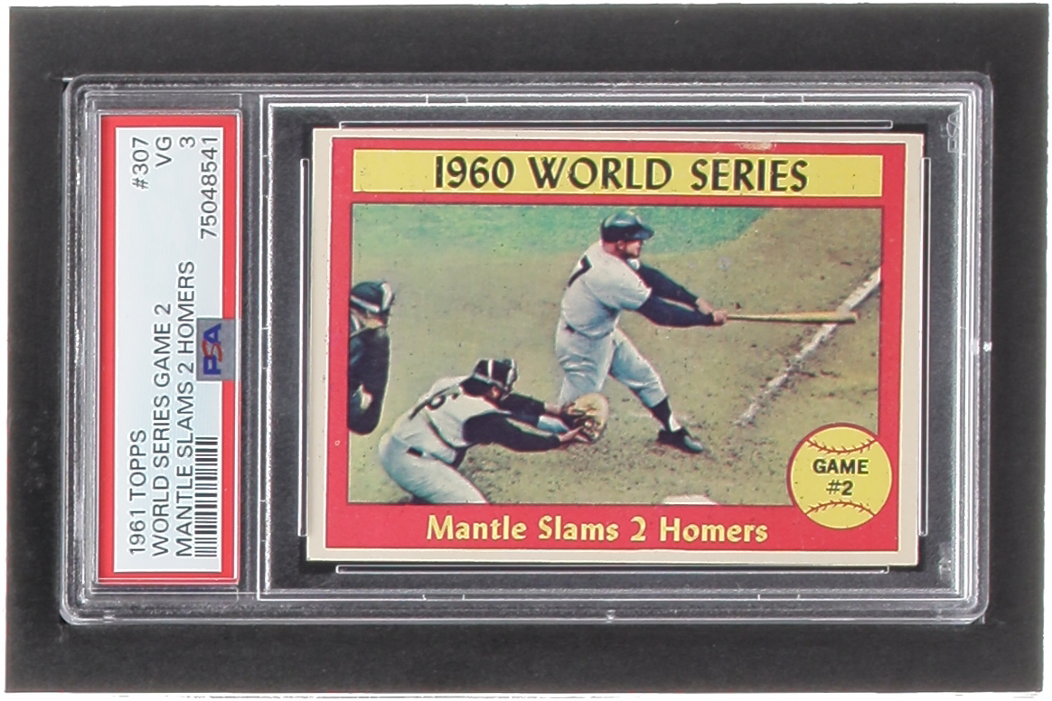 Mickey Mantle 1961 Topps #307 World Series Game 2 (PSA 3) at PristineAuction.com Mickey Mantle 1961 Topps #307 World Series Game 2 (PSA 3) at PristineAuction.com