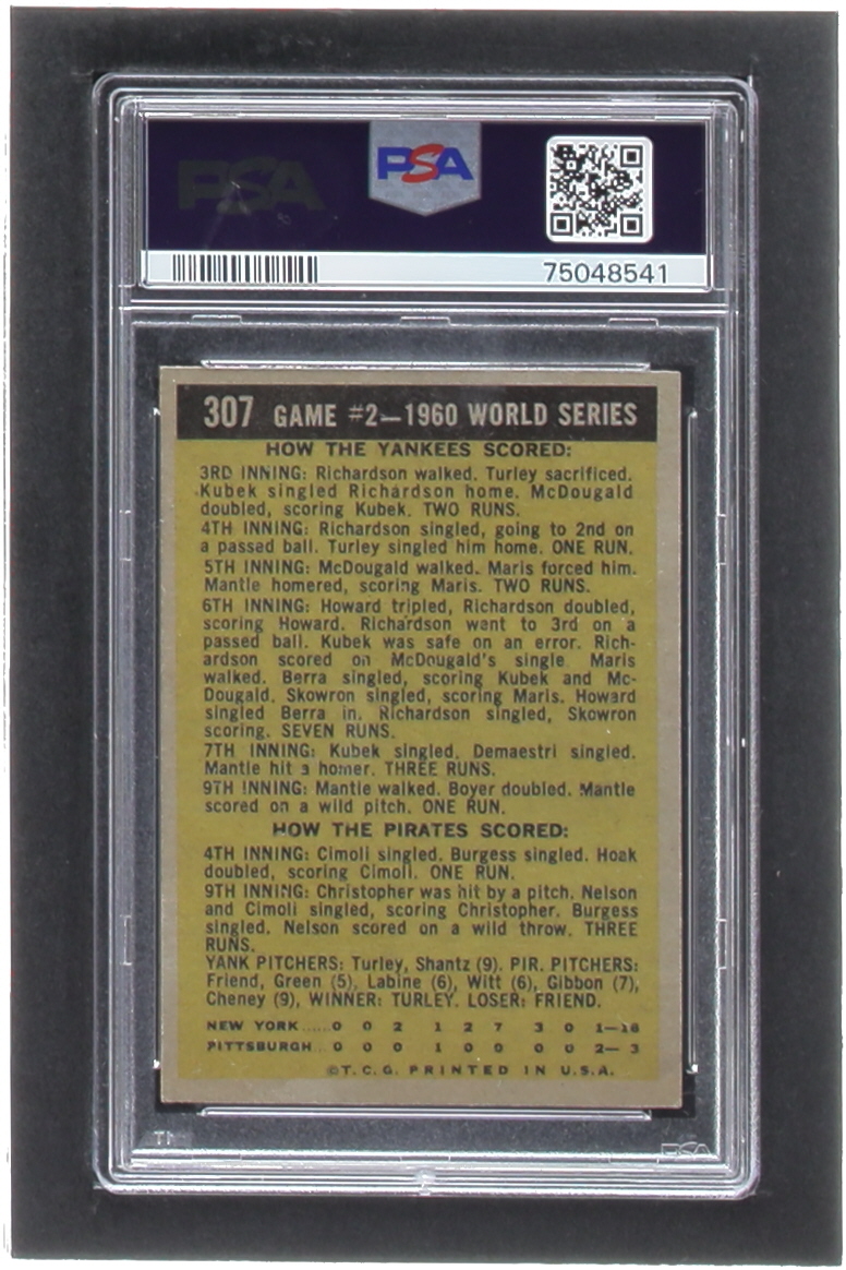 Mickey Mantle 1961 Topps #307 World Series Game 2 (PSA 3) at PristineAuction.com Mickey Mantle 1961 Topps #307 World Series Game 2 (PSA 3) at PristineAuction.com