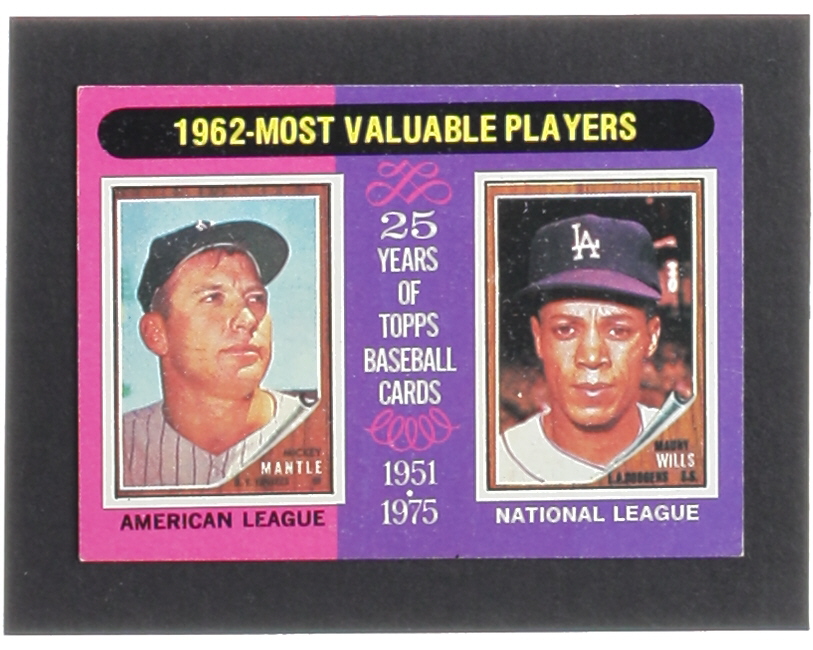Mickey Mantle / Maury Wills 1975 Topps #200 MVP at PristineAuction.com Mickey Mantle / Maury Wills 1975 Topps #200 MVP at PristineAuction.com