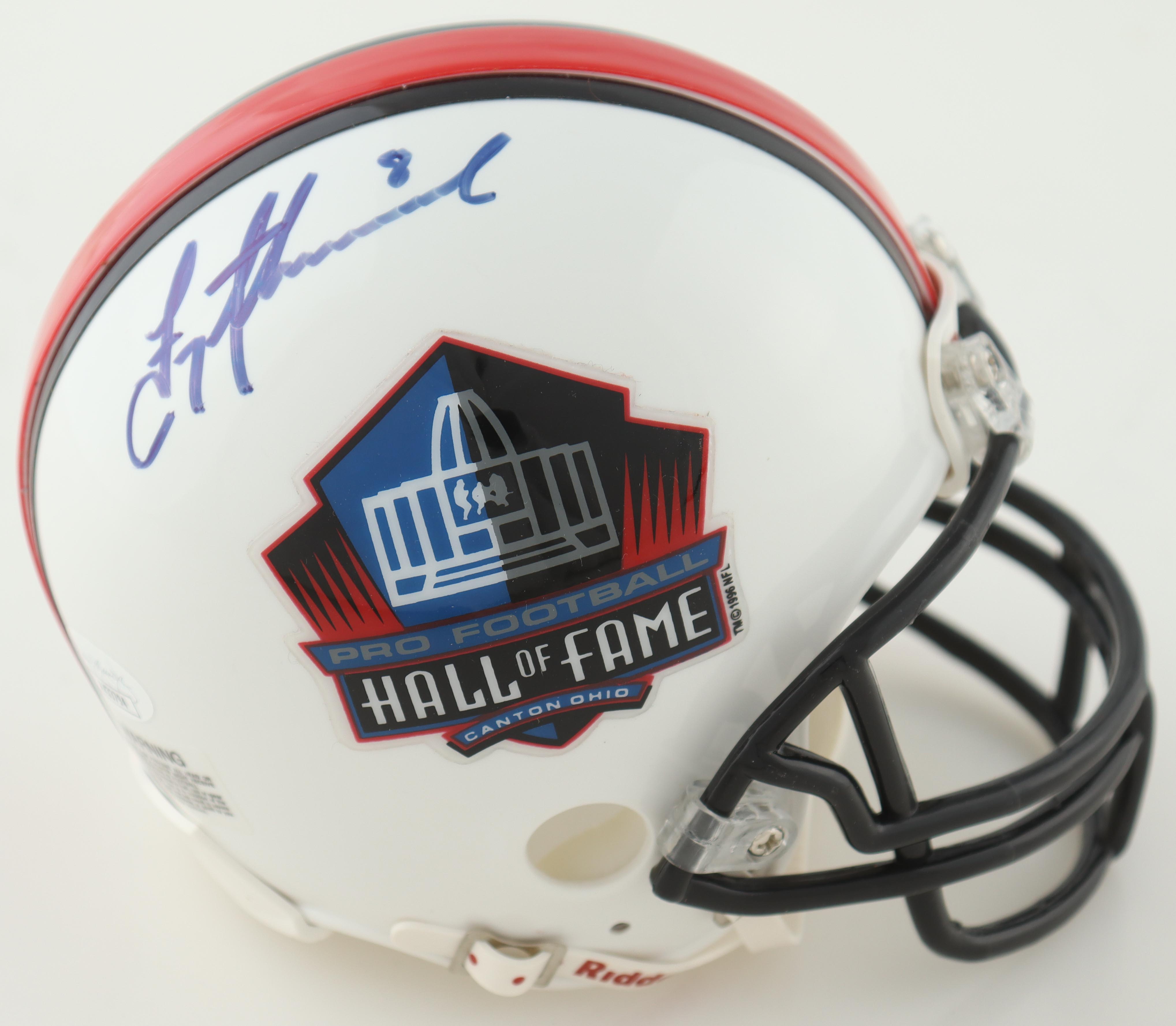 Troy Aikman Signed Hall of Fame Logo Mini Helmet (JSA) at PristineAuction.com Troy Aikman Signed Hall of Fame Logo Mini Helmet (JSA) at PristineAuction.com