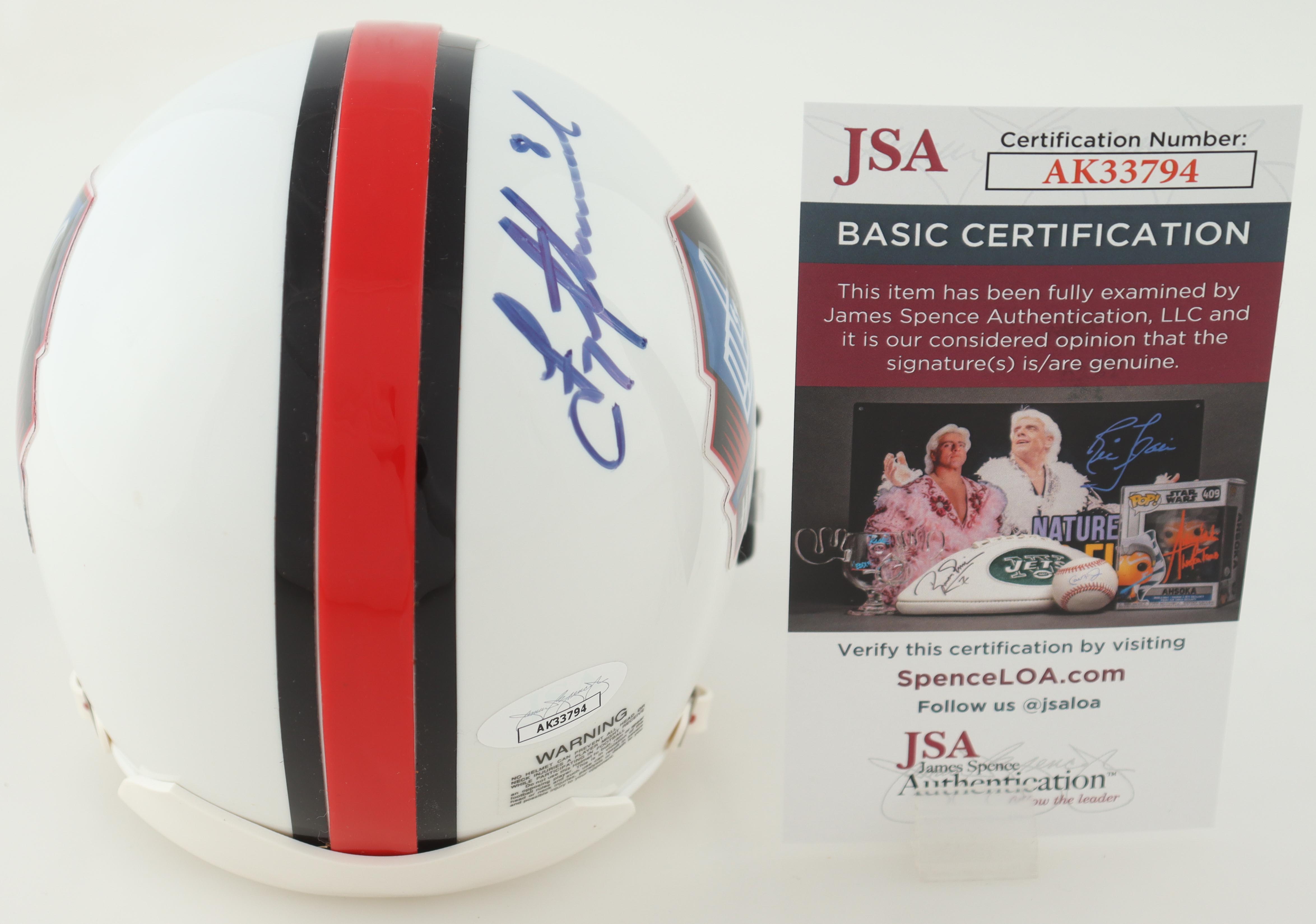 Troy Aikman Signed Hall of Fame Logo Mini Helmet (JSA) at PristineAuction.com Troy Aikman Signed Hall of Fame Logo Mini Helmet (JSA) at PristineAuction.com