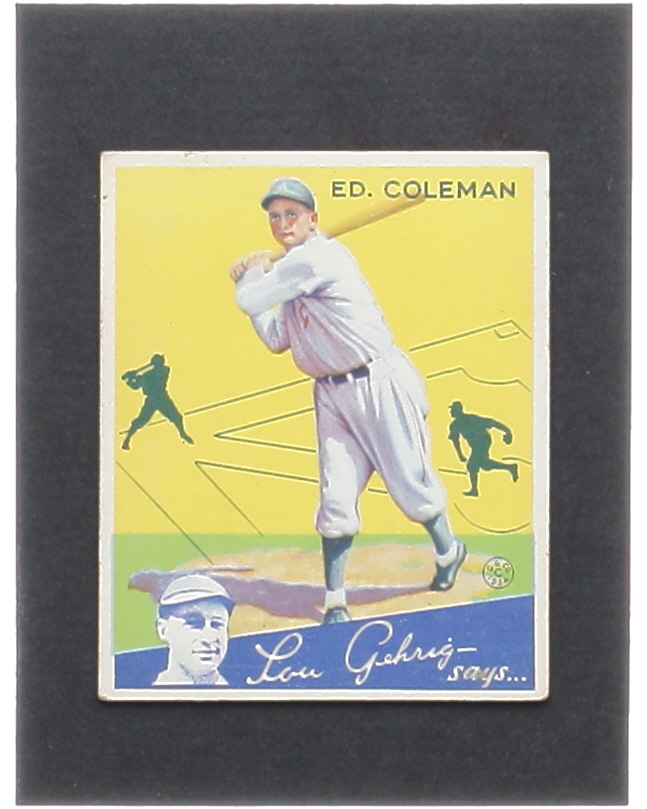 Ed Coleman 1934 Goudey #28 RC at PristineAuction.com Ed Coleman 1934 Goudey #28 RC at PristineAuction.com