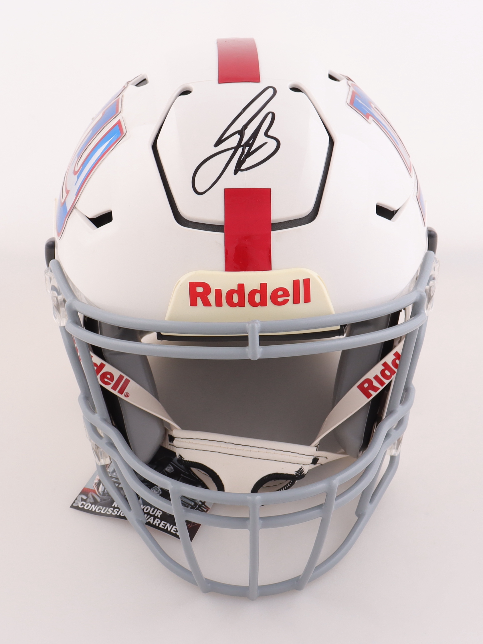 Saquon Barkley Signed New York Giants Full-Size Authentic On-Field SpeedFlex Helmet (Beckett) at PristineAuction.com Saquon Barkley Signed New York Giants Full-Size Authentic On-Field SpeedFlex Helmet (Beckett) at PristineAuction.com