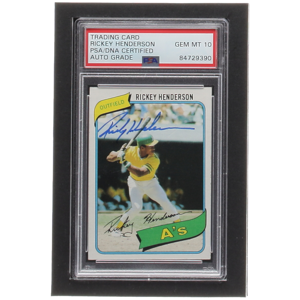 Rickey Henderson Signed 1980 Topps #482 RC (PSA | Autograph Graded PSA ...