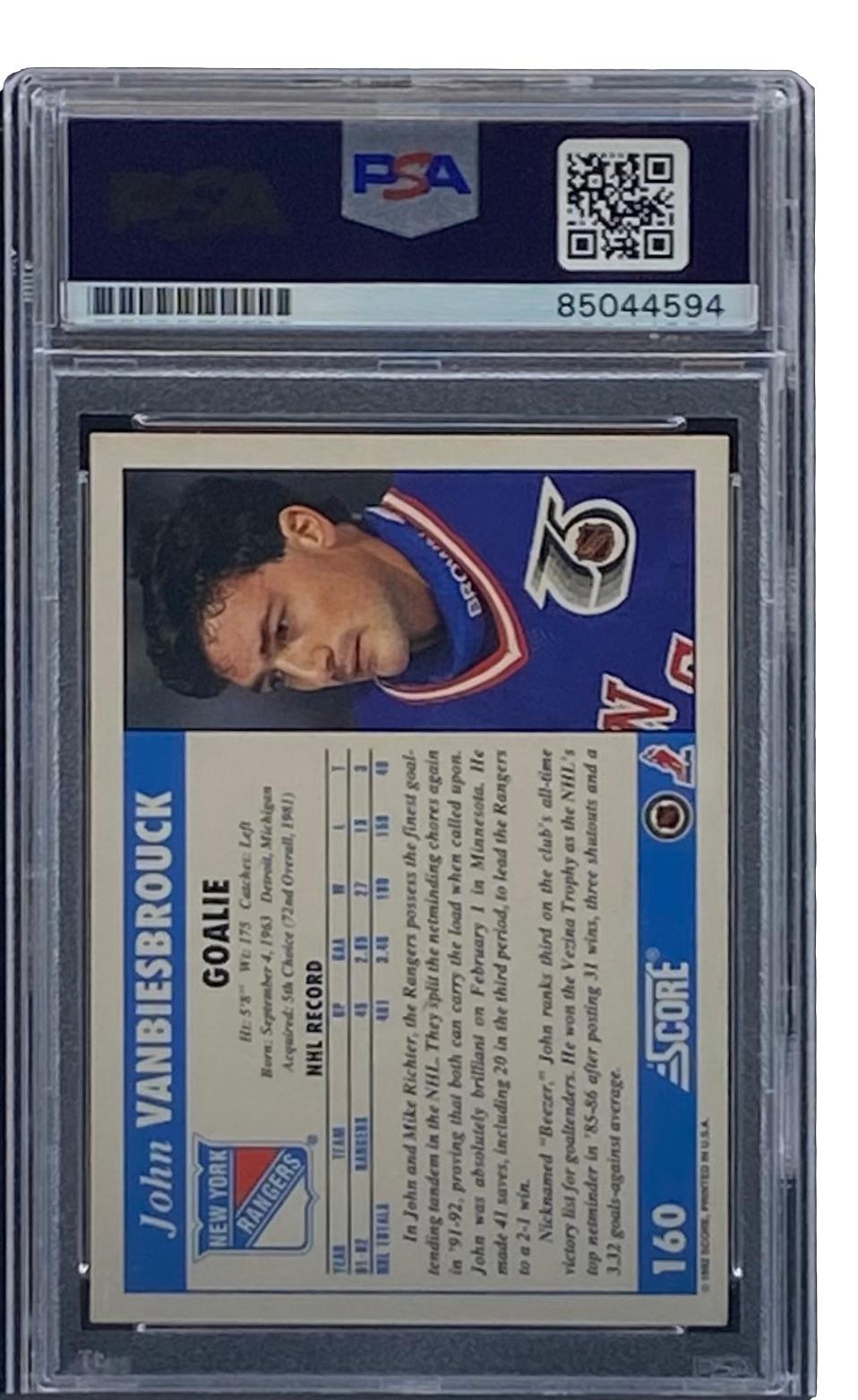 John Vanbiesbrouck Signed 1992-93 Score #160 (PSA) at PristineAuction.com John Vanbiesbrouck Signed 1992-93 Score #160 (PSA) at PristineAuction.com