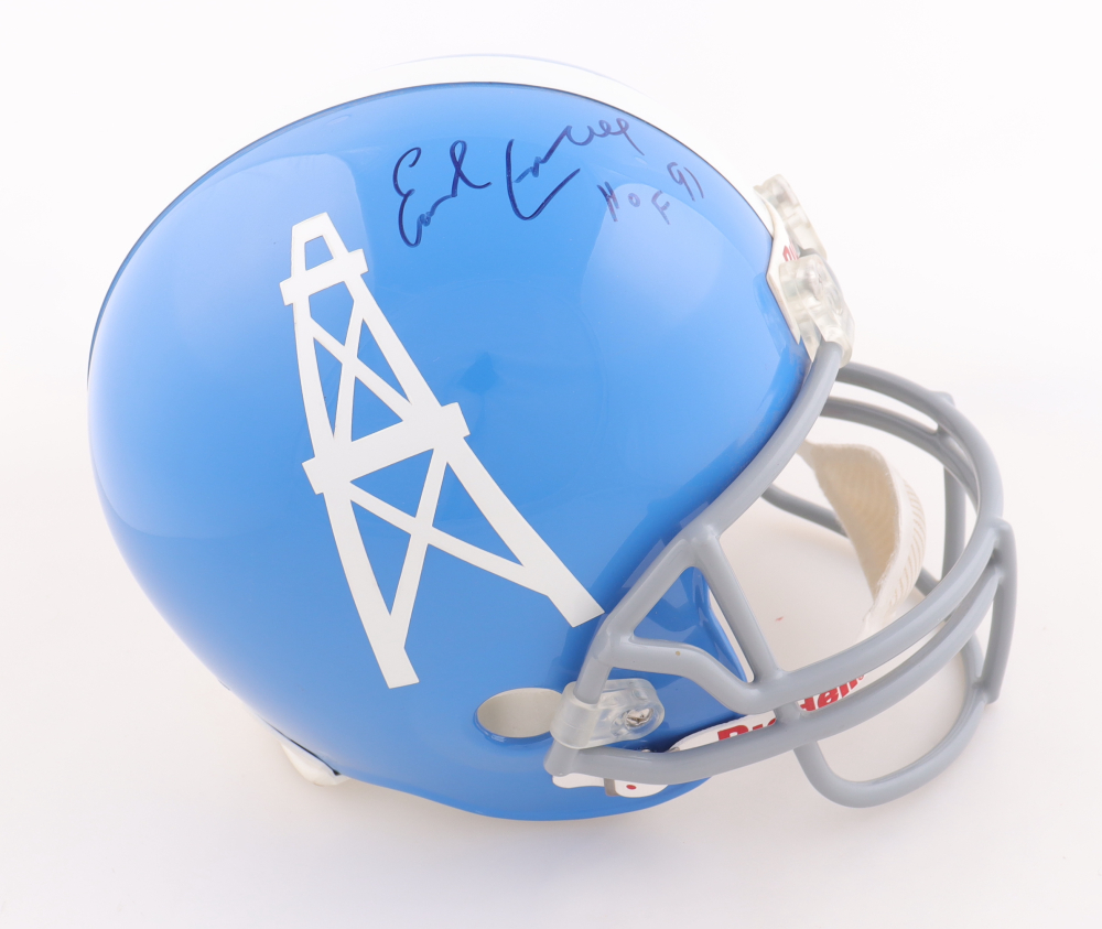Earl Campbell Signed Oilers FullSize Throwback Helmet Inscribed "HOF