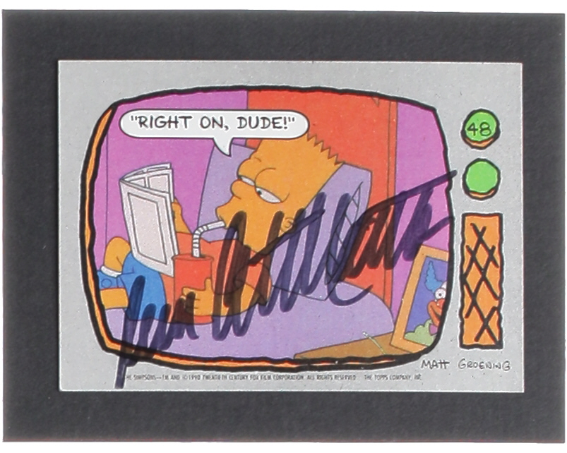 Dan Castellaneta Signed 1990 Topps The Simpsons #48 Right On, Dude (Beckett) at PristineAuction.com Dan Castellaneta Signed 1990 Topps The Simpsons #48 Right On, Dude (Beckett) at PristineAuction.com