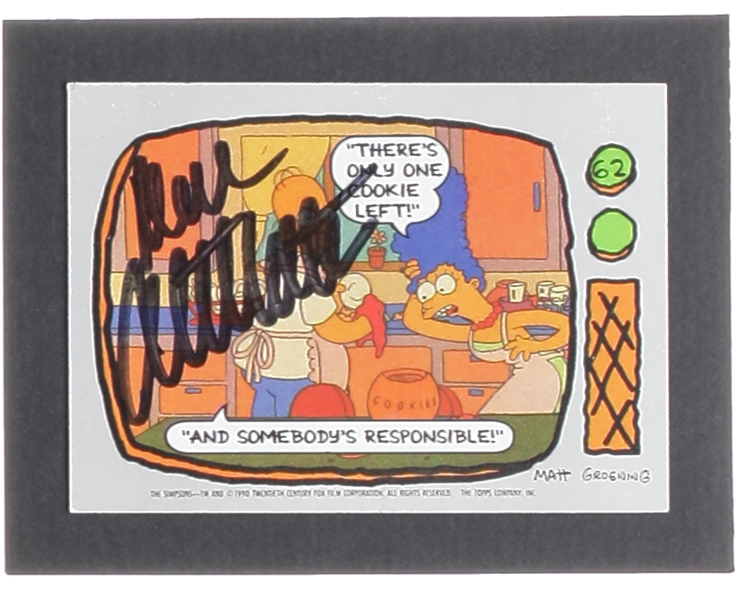 Dan Castellaneta Signed 1990 Topps The Simpsons #62 There's Only One Cookie Left! (Beckett) at PristineAuction.com Dan Castellaneta Signed 1990 Topps The Simpsons #62 There's Only One Cookie Left! (Beckett) at PristineAuction.com