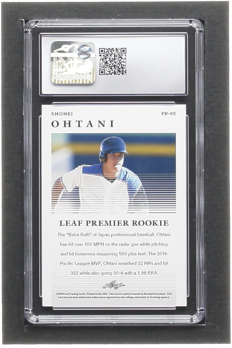 Shohei Ohtani 2018 Leaf Premier Rookies #PR05 RC (CGC 10) at PristineAuction.com Shohei Ohtani 2018 Leaf Premier Rookies #PR05 RC (CGC 10) at PristineAuction.com