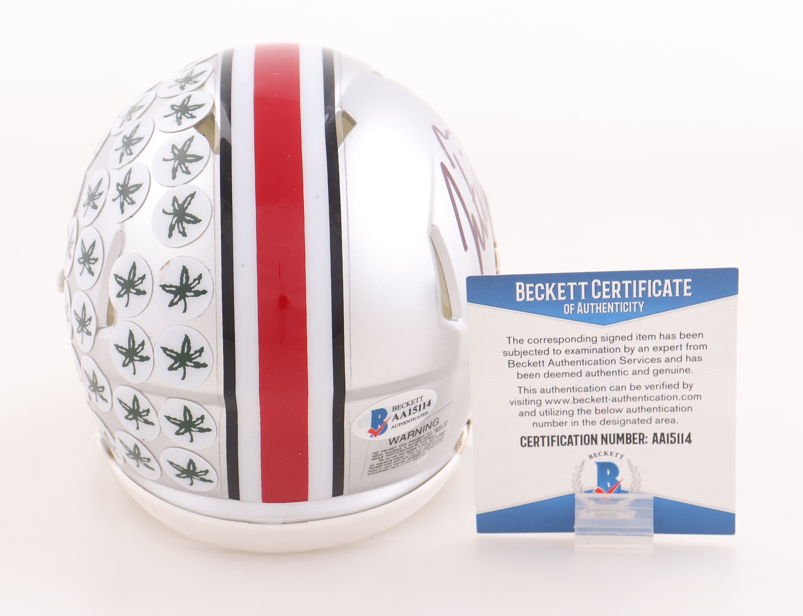 Justin Fields Signed Ohio State Buckeyes Speed Mini Helmet (Beckett) at PristineAuction.com Justin Fields Signed Ohio State Buckeyes Speed Mini Helmet (Beckett) at PristineAuction.com