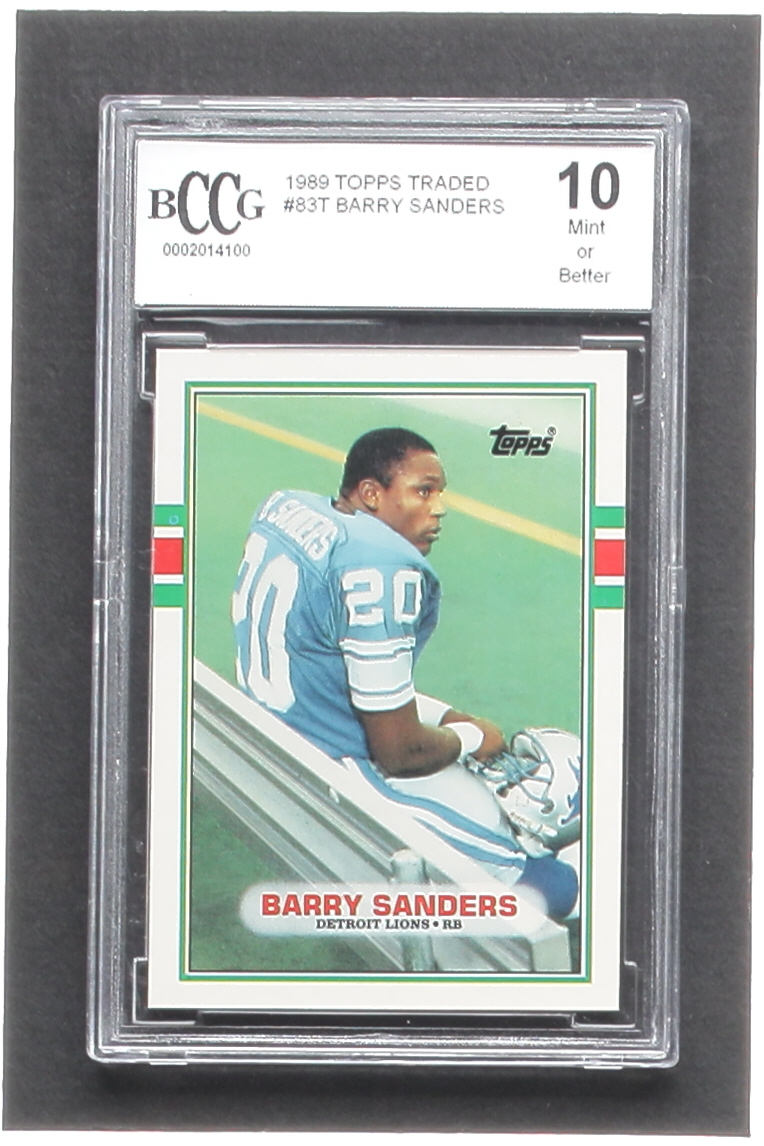 Barry Sanders 1989 Topps Traded #83T RC (BCCG 10) at PristineAuction.com Barry Sanders 1989 Topps Traded #83T RC (BCCG 10) at PristineAuction.com