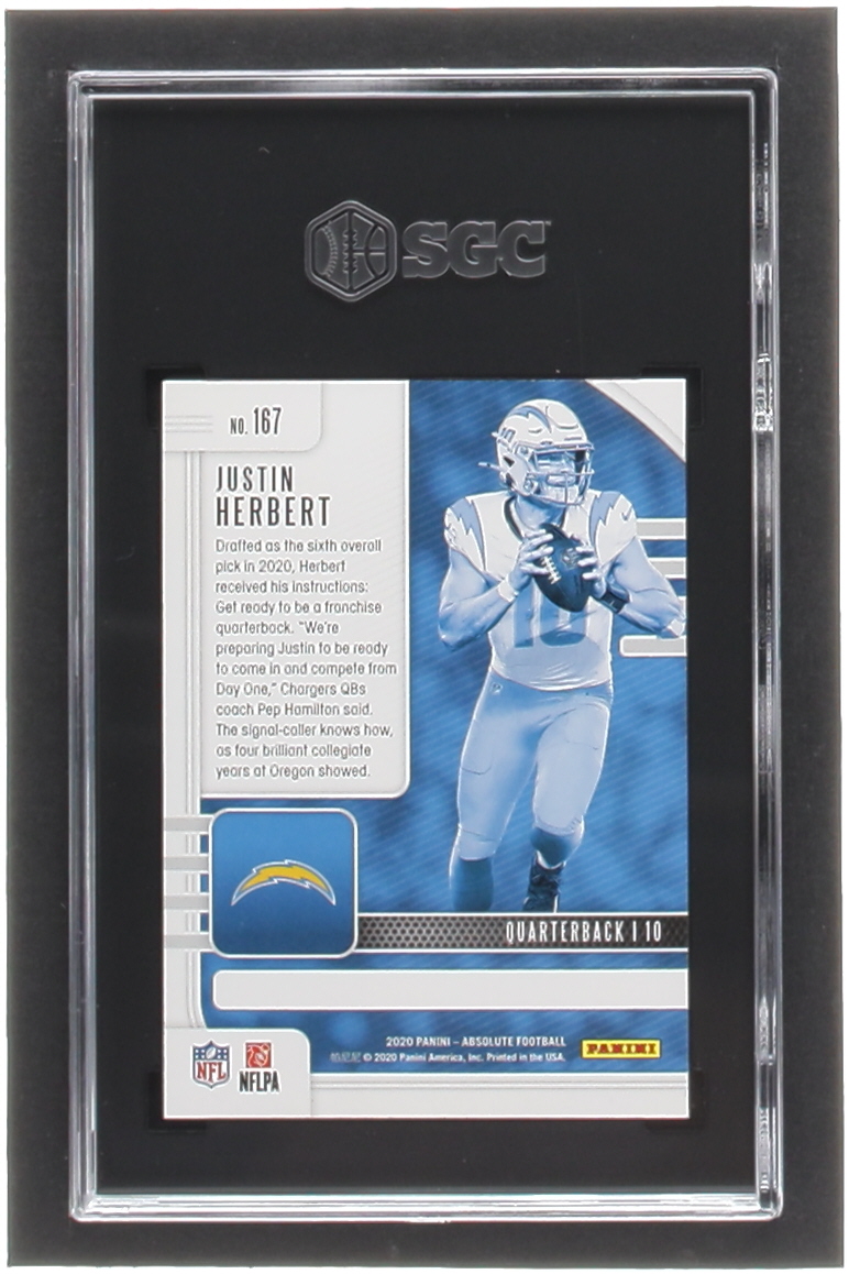Justin Herbert 2020 Absolute Retail #167 RC (SGC 10) at PristineAuction.com Justin Herbert 2020 Absolute Retail #167 RC (SGC 10) at PristineAuction.com
