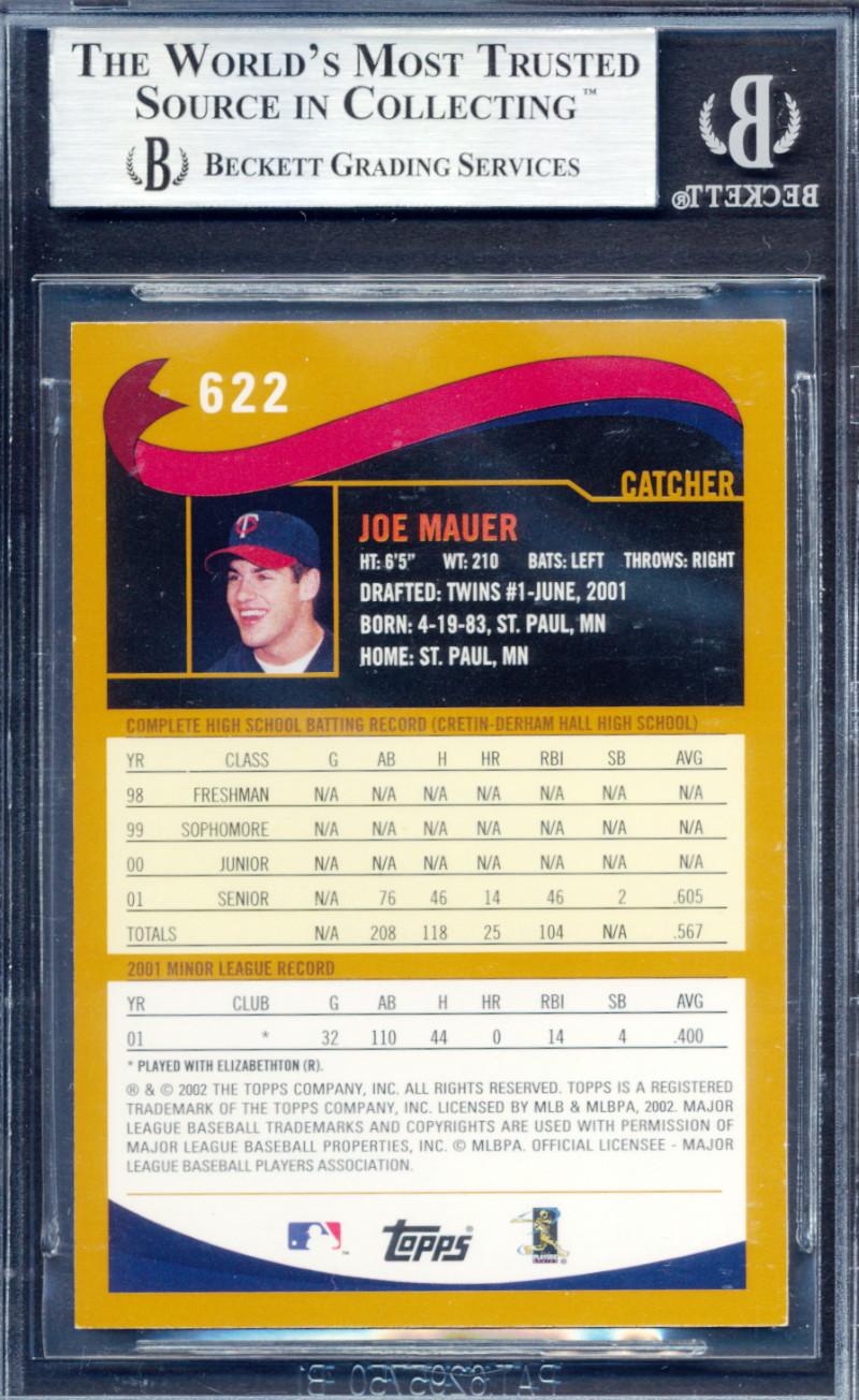 Joe Mauer Signed 2002 Topps #622 RC (BGS) at PristineAuction.com Joe Mauer Signed 2002 Topps #622 RC (BGS) at PristineAuction.com