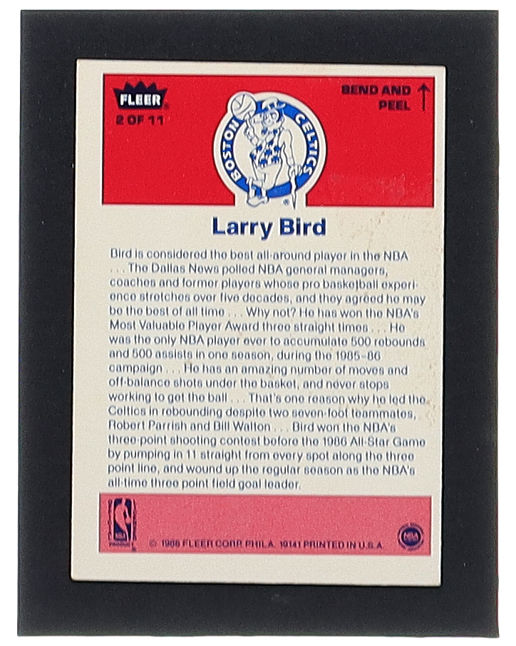 Larry Bird 1986-87 Fleer Stickers #2 at PristineAuction.com Larry Bird 1986-87 Fleer Stickers #2 at PristineAuction.com