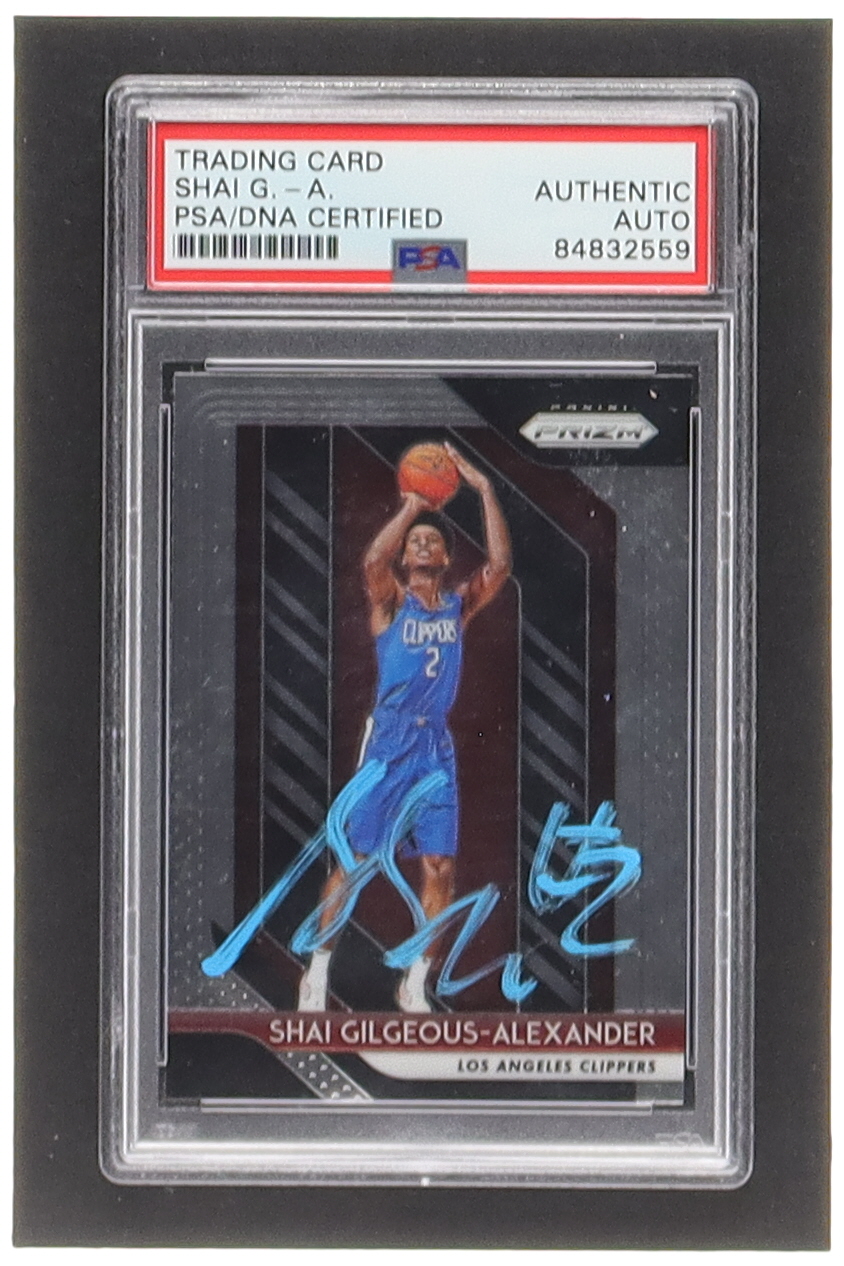 Shai Gilgeous-Alexander Signed 2018-19 Panini Prizm #184 RC (PSA) at PristineAuction.com Shai Gilgeous-Alexander Signed 2018-19 Panini Prizm #184 RC (PSA) at PristineAuction.com
