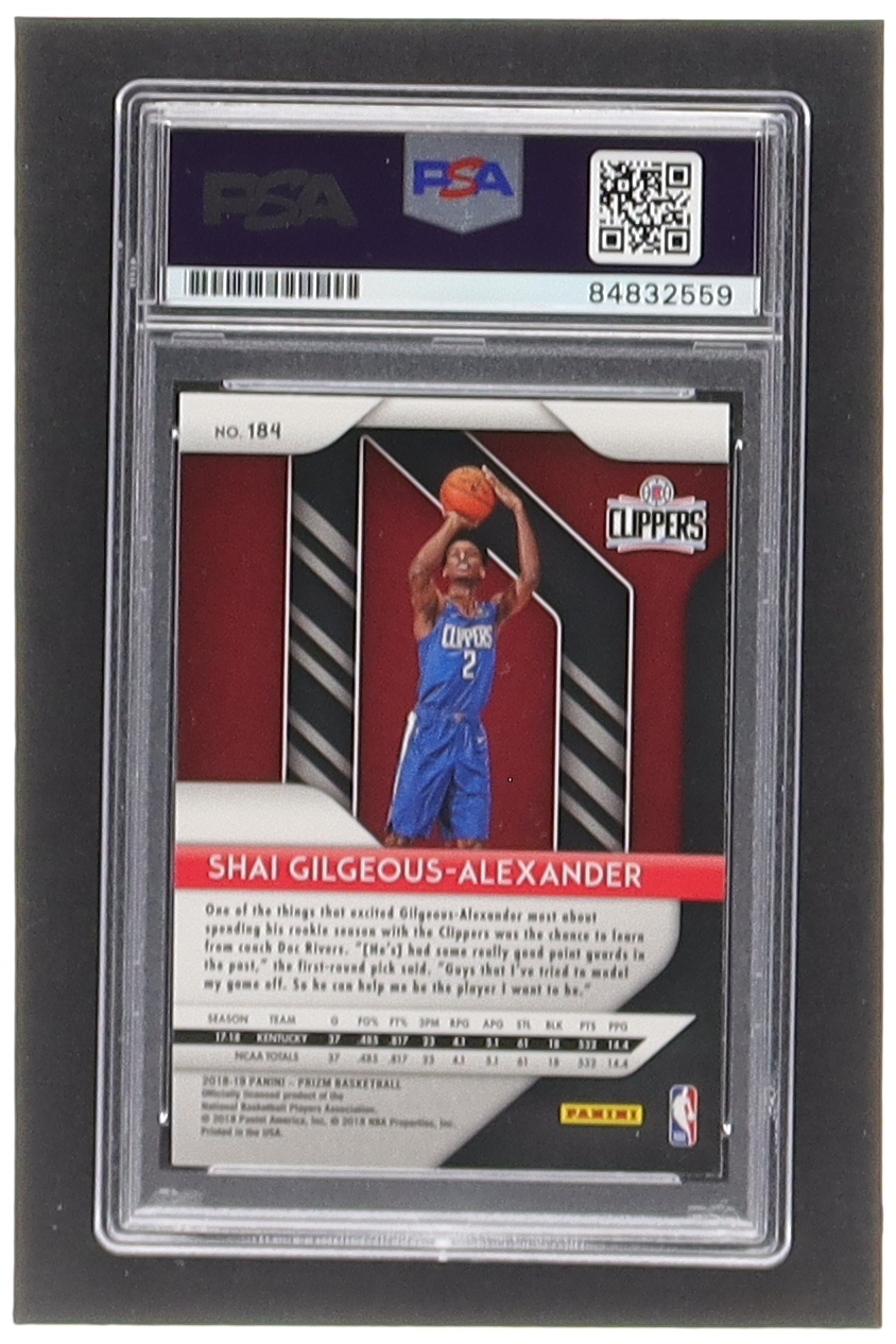 Shai Gilgeous-Alexander Signed 2018-19 Panini Prizm #184 RC (PSA) at PristineAuction.com Shai Gilgeous-Alexander Signed 2018-19 Panini Prizm #184 RC (PSA) at PristineAuction.com